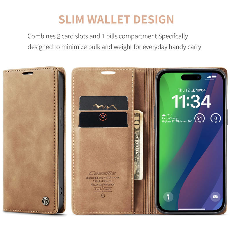 CaseMe Flip Wallet Cover for iPhone 15 Pro