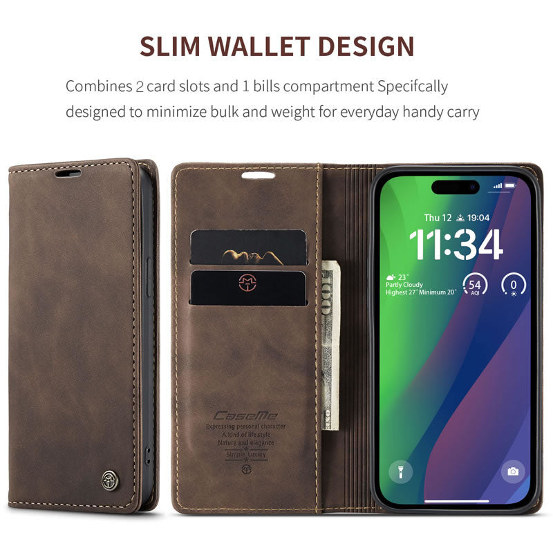 CaseMe Flip Wallet Cover for iPhone 15 Pro