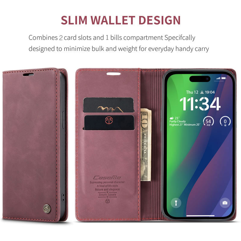 CaseMe Flip Wallet Cover for iPhone 15 Pro