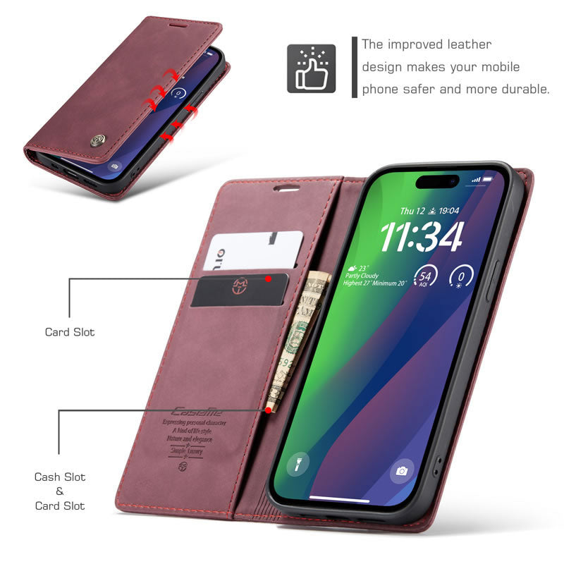 CaseMe Flip Wallet Cover for iPhone 15 Pro